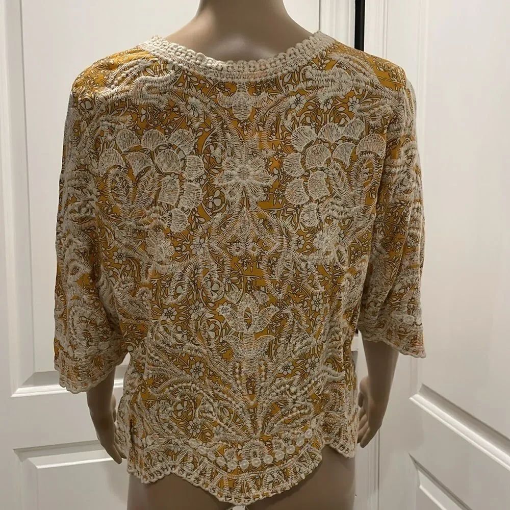 Solitaire BOHO Embroidered Top size M - Picture 4 of 6